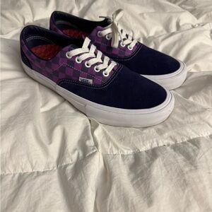 Vans Navy and Purple Checkered Sneakers